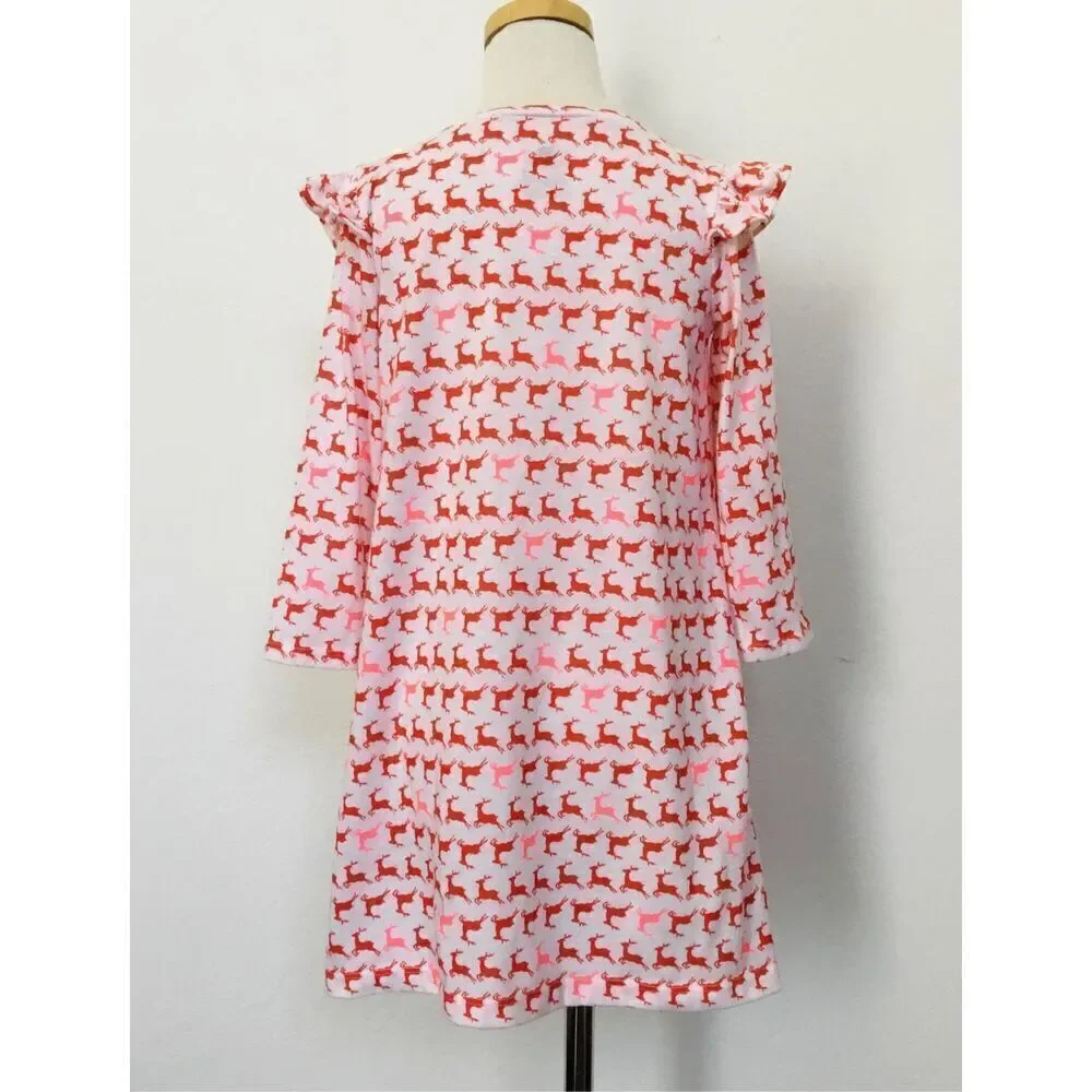 Crewcuts Girls 6 Dancing Deer Flannel Nightgown